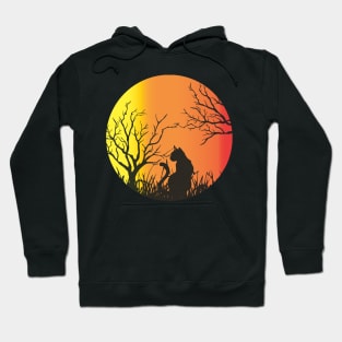 Black Cat Spooky Moon Halloween Witch Monster Ghost Pumpkin Hoodie